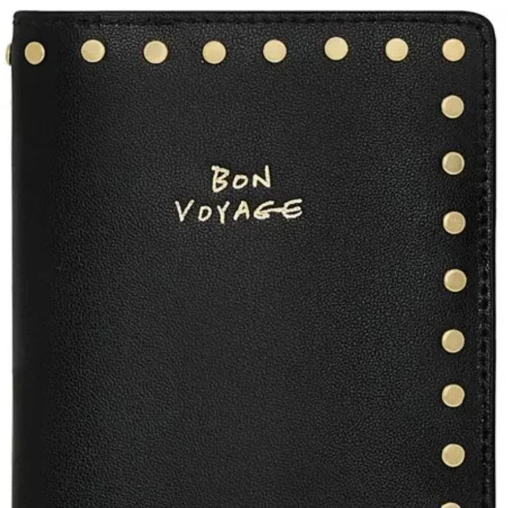 Rebecca Minkoff Bon Voyage Passport Case — Black Leather w/ Studs - Picture 2 of 12